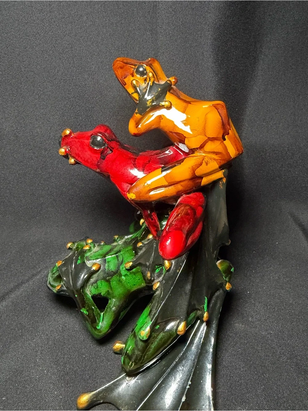 Trio Wise Frogs Hear No Evil Speak No Evil See No Evil Totem Style 7.75